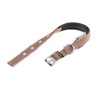 Ferplast Collier pour Petit Chien, réglable, rembourré, en Nylon, avec Boucle en métal, Tour de Cou 23-31 cm, Marron