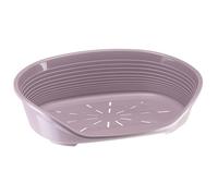 Ferplast corbeille en plastique pour chiens et chats SIESTA DELUXE 10, panier pour animaux, fond perforé, anti-dérapant, appui-tête confortable, 93,5 x 68 x h 28,5 cm Violet