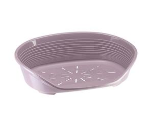 Ferplast corbeille en plastique pour chiens et chats SIESTA DELUXE 10, panier pour animaux, fond perforé, anti-dérapant, appui-tête confortable, 93,5 x 68 x h 28,5 cm Violet