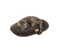 Ferplast Coussin Chien, Tapis Chien RELAX 55/4 MICROFLEECE, Coussin Chat, Lit pour Chiens Chats, Matelas Animaux, Coussin pour Panier Chien et Chat, Ovale, Doux en Micropolaire, Lavable, 55 x 36 cm, Gris