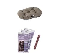 Ferplast Coussin Chiens M en Coton Lavable avec Rembourrage Doux 78 x 50 cm. Brun + Snack Chien Naturel Hygiène Buccale Effet Relaxant Melissa Kit de 3 Paquets 315g Inclus