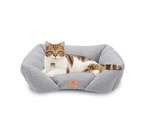 Ferplast Coussin pour Chien de Taille Moyenne, Panier pour Chat, Tissu bouclé synthétique Lavable, Rembourrage Moelleux, 55 x 45 x 20 cm. Gris