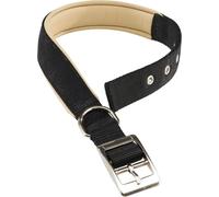 Ferplast Collier pour Chien Taille M/L en Nylon rembourré, Boucle réglable en métal, Tour de Cou 41-49 cm, Noir