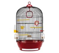 Ferplast Diva Bird Cage for Birds, Canaries, Finches, Wavy Budgies, Lovebirds, Metal, Accessories Included Rotating Feeders Perches, 40 x 40 x 65 cm