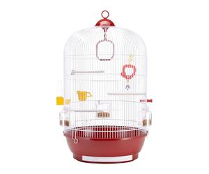 Ferplast Diva Bird Cage for Birds, Canaries, Finches, Wavy Budgies, Lovebirds, Metal, Accessories Included Rotating Feeders Perches, 40 x 40 x 65 cm