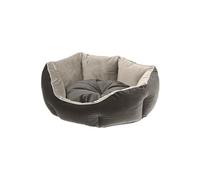 Ferplast Divan pour chats et chiens QUEEN 60 con coussin, couchage rembourré pour animaux, double-face, velours doux, lavable, 60x46x20, gris Gris