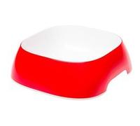 Ferplast Gamelle pour Chien Glam - Gamelle en Plastique élégante pour l'eau et la Nourriture du Chien, antidérapante, Facile à Nettoyer, 1,2 Litre, Rouge