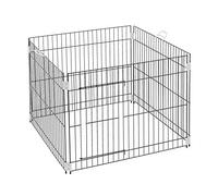 Ferplast enclos Chiots Box pour Chiens Dog Training enclos D'Intérieur Pliable, Pieds Anti-Dérapants, en Métal Robuste Vernis, Poignées Ergonomiques, 80 X 80 X H 62 cm