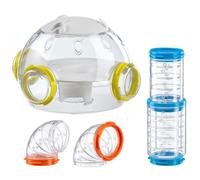 Ferplast Ensemble de Tubes Hamster, Accessoire Cage Hamster, Total 4 pièces, Comprend Module de Logement, Tunnels Hamsters avec Trous de Ventilation, Courbes et Raccords, KIT Lab, Jouet Hamsters