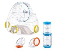 Ferplast Ensemble de Tubes Hamster, Accessoire Cage Hamster, Total 4 pièces, Comprend Salle de Sport avec Roue Hamster, Tunnels Hamsters avec Trous de Ventilation et Raccords, KIT Gym, Jouet Hamsters