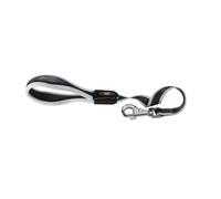 Ferplast Laisse courte ERGOCOMFORT en nylon pour chien, poignée ergonomique, 55×2,5 cm, argent