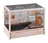 Ferplast Cage en bois FSC pour hamsters HAMSTERVILLE, souris et petits rongeurs, structure sur plusieurs niveaux, accessoires inclus Bois