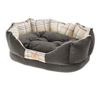 Ferplast Ferplast couchage rembourré pour chats et chiens CHARLES 70, divan avec coussin, sofa pour animaux, écossais, velours doux, lavable, 68 x 47 x h 25, Marron Marron Marron G