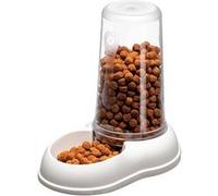 Ferplast Ferplast Distributeur d'eau ou nourriture pour chats et chiens AZIMUT 1500 Dispenser pour animaux 1,5 Litres Mangeoire pour croquettes nourriture sèche eau, plastique robuste, Réservoir transparent avec échelle graduée, base anti-dérapante, 16,5 Blanc