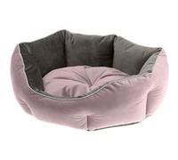Ferplast Ferplast Divan pour chats et chiens QUEEN 60 con coussin, couchage rembourré pour animaux, double-face, velours doux, lavable, 60x46x20, rose Rose Rose G