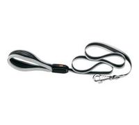 Ferplast Laisse pour Chien en Nylon ERGOCOMFORT, Poignée Ergonomique, Rembourrage Doux, Longueur 120 cm x 1,5 cm, Argent