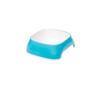Ferplast Gamelle pour Chat Glam - Gamelle à Nourriture et à Eau pour Chat en Plastique à la Mode, antidérapant, Facile à Nettoyer, 0,2 Litre, Bleu