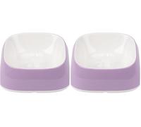 Ferplast Gamelle pour Chat Glam - Gamelle à Nourriture et à Eau pour Chat en Plastique à la Mode, antidérapant, Facile à Nettoyer, 0,4 Litre, Vert (Lot de 2)