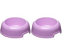 Ferplast Gamelle pour Chien Durable Party, Facile à Transporter, en Plastique recy urable, gamelle d'eau et de Nourriture pour Chien de Taille Moyenne (2 L), Lilac (Lot de 2)