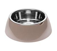 Ferplast Gamelle pour Chien Gamelle pour Chat Jolie - Gamelles pour Eau et Nourriture en Acier Inoxydable avec Support en Plastique, antidérapant, Grande (1,2 L), Gris