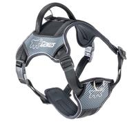 Ferplast Genius Harnais pour Chien Grande Taille, réfléchissant, Respirant, réglable, Fermeture magnétique à dégagement Rapide, Harnais pour Chien, Rembourrage Doux, Noir