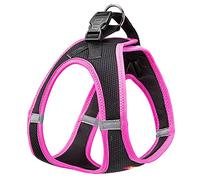 Ferplast Harnais Chien Grande Taille Kaori L, Harnais pour Chien Respirant, Rembourré et Ajustable, Facile à Porter, Bords Réfléchissants, Poitrine 48-54 cm. Rose