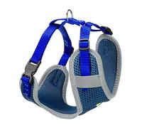 Ferplast Harnais Chien Petite Taille Nikita XXS, Harnais pour Chat Respirant, Rembourré et Ajustable, Facile à Porter, Bords Réfléchissants, Poitrine 22-33 cm. Bleu