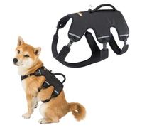 Ferplast Harnais Chien Réglable M Poitrail 55-65 cm avec Poignée, Noir | Harnais rembourré et réfléchissant pour confort, contrôle et sécurité en promenade, randonnée et trekking