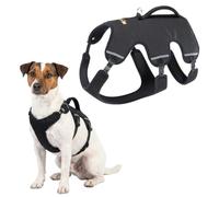 Ferplast Harnais Chien Réglable S Poitrail 46-56 cm avec Poignée, Noir | Harnais rembourré et réfléchissant pour confort, contrôle et sécurité en promenade, randonnée et trekking