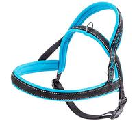 Ferplast Harnais Chien Sport Dog, Harnais pour Chien Taille Moyenne, Harnais Suédois, Rembourrage Doux, Coutures Réfléchissantes, Fermeture par Boutons-Pression, Bleu