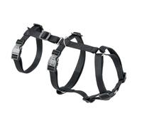 Ferplast Harnais pour Chien Brave Taille Moyenne, réglable en 6 Points, Anti-Fugue et Anti-Panique, Noir.