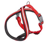 Ferplast Harnais pour Chien Daytona Cross, Harnais pour Chien de Petite/Moyenne Taille en Nylon, Harnais Chien Reimburré, Réfléchissant et Réglable Boucle Magnétique, Rouge