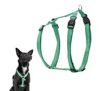 Ferplast Harnais pour chien de taille moyenne, réglable, facile à porter, fabriqué en plastique 100% recyclé issu de bouteilles PET, M, vert