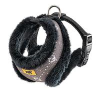 Ferplast Harnais pour Chiens Chats Nikita Fur XS, Respirant, Fourrure Ecologique Douce, Sangle Réglable, Taupe