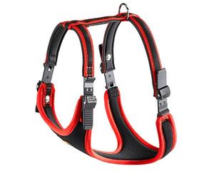 Ferplast Harnais pour Grand Chien ERGOCOMFORT, réglable, Confortable et rembourré, avec système d'attache et de détachement Rapide, Taille L, Poids Max. 40 kg, Rouge.