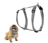 Ferplast Harnais pour Petits Chiens, réglable, Facile à Porter, fabriqué en Plastique 100% recyclé à partir de Bouteilles Pet, S, Gris