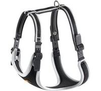 Ferplast Harnais Rembourré ERGOCOMFORT EXTRA LARGE, Fermeture à Double Micro-régulation, Fixation Facile Argent Argent, Gris G