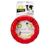 Ferplast Jouet Chien, Distributeur Croquettes ou Friandises, en Caoutchouc Naturel Durable à Mâcher, Arôme de Poulet, Rebondissant, Lancer et rapporter, Crazy Bell Jouets pour Petit Chien, Orange