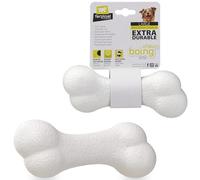 Ferplast Jouet Chien, Distributeur Croquettes ou Friandises, en Caoutchouc Naturel Durable à Mâcher, Arôme de poulet, Rebondissant, Lancer et rapporter, CRAZY BELL Jouets pour Petit Chien, Orange