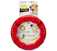 Ferplast Jouet Chien, Distributeur Croquettes ou Friandises, en Caoutchouc Naturel Durable à Mâcher, Arôme de Poulet, Rebondissant, Lancer et rapporter, Crazy Bell Jouets pour Petit Chien, Orange