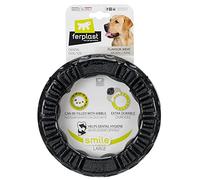 Ferplast Jouet Chien, Distributeur Croquettes ou Friandises, en Caoutchouc Naturel Durable à Mâcher, Arôme de Poulet, Rebondissant, Lancer et rapporter, Crazy Bell Jouets pour Petit Chien, Orange