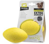 Ferplast Jouet Chien, en Matériau Durable, Non Toxique, Résistante aux Morsures, pour l'Hygiene Dentaire, Rebondissant et Flottant, CHEWA Boing Rugby Balle, Jouets pour Grand Chien, Jaune