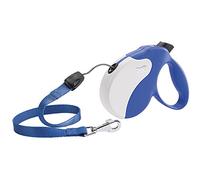 Ferplast Laisse enrouleur Amigo Medium – chien jusqu'à 25 kg, 5 m, bouton verrouillage – Bleu/Blanc