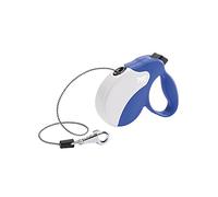 Ferplast Laisse Chien Enrouleur Amigo Mini, Laisse pour Petits Chiens jusqu'à 12 Kg. Cordon Extensible Max 3 m. Bouton de Verrouillage et de déverrouillage Unique, Bleu, Couvercle Blanc