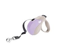 Ferplast Laisse Chien Enrouleur Amigo Mini, Laisse pour Petits Chiens jusqu'à 12 Kg. Sangle Extensible Max 3 m. Bouton de Verrouillage et de déverrouillage Unique, Beige, Couvercle Violet