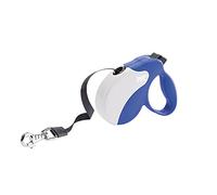 Ferplast Laisse Chien Enrouleur Amigo Mini, Laisse pour Petits Chiens jusqu'à 12 Kg. Sangle Extensible Max 3 m. Bouton de Verrouillage et de déverrouillage Unique, Bleu, Couvercle Blanc
