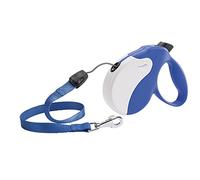 Ferplast Laisse Chien Enrouleur Amigo Small, Laisse pour Petits Chiens jusqu'à 15 Kg. Cordon Extensible Max 5 m. Bouton de Verrouillage et de déverrouillage Unique, Bleu, Couvercle Blanc