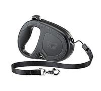 Ferplast Laisse Chien Enrouleur Flippy One, Laisse pour Chiens de Taille Moyenne jusqu'à 20 Kg. Cordon Extensible Max 5 m. Bouton de Verrouillage et de déverrouillage Unique, Noir