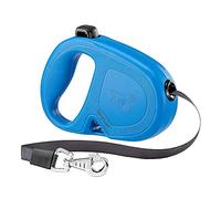 Ferplast Laisse Chien Enrouleur Flippy One, Laisse pour Chiens de Taille Moyenne jusqu'à 25 Kg. Sangle Extensible Max 5 m. Bouton Unique pour verrouiller et déverrouiller, Bleu Clair
