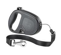 Ferplast Laisse Chien Enrouleur Flippy One, Laisse pour Grands Chiens jusqu'à 35 Kg. Cordon Extensible Max 5 m. Bouton de Verrouillage et de déverrouillage Unique, Noir